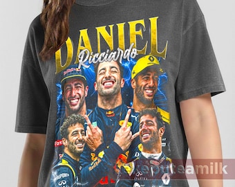Daniel Ricciardo Formula 1 Racing Graphic Tee, Motorsport Fan Apparel, McLaren F1 Driver, Gift for Racing Lovers 90s Graphic T-Shirt ID