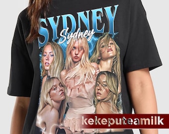 Sydney Sweeney, Euphoria Actress Graphic Tee, Film Producer Fan T-Shirt, Celebrity Style Gift Sydney Sweeney Vintage 90s Poster Graphic Tee