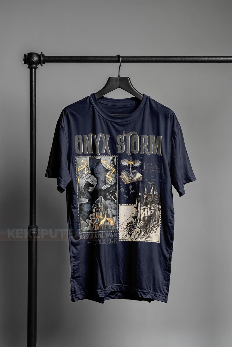 Fourth Wing Series T-Shirt , Onyx Storm, Dragon Rider, Bookish Tee Gift For Book Lover, Violet Sorrengail, Fantasy book ID image 7