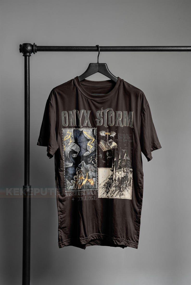 Fourth Wing Series T-Shirt , Onyx Storm, Dragon Rider, Bookish Tee Gift For Book Lover, Violet Sorrengail, Fantasy book ID image 6
