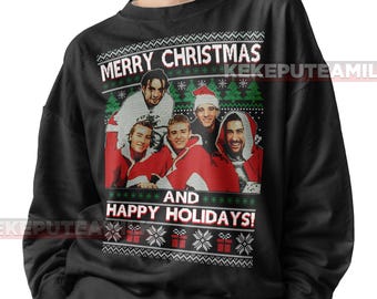 NSYNC Merry Christmas And Happy Holiday Ugly Christmas Shirt, Youth, NSYNC Ugly Christmas RZ