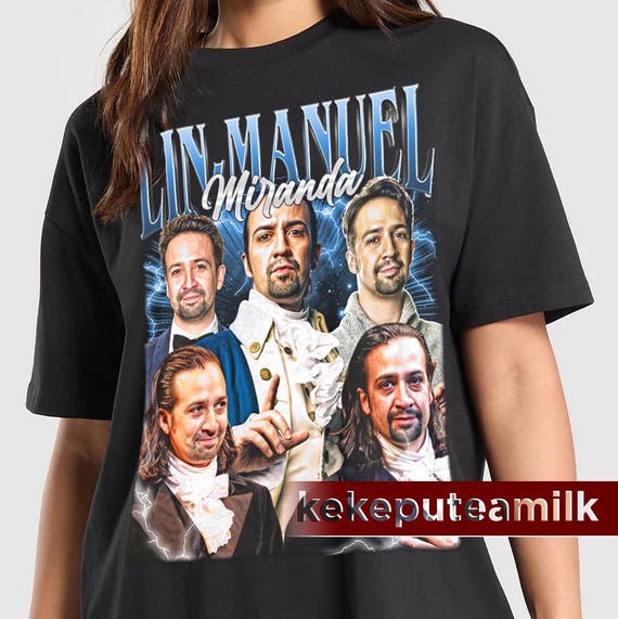 Lin-Manuel Miranda, Broadway Songwriter Actor Graphic Tee – Musical Theater Fan T-Shirt – Pop Culture Stage Gift 90s Poster Graphic Tee ID