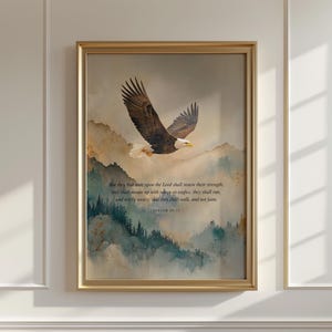 Isaiah 40:31 Eagle Bible Verse Art | Christian Scripture Print (Digital Download)