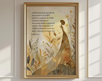 Hannah's Prayer Botanical Print – Christian Scripture Wall Art (Digital Download)