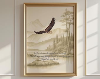Isaiah 40:31 Eagle Scripture Print - Christian Wall Art (Digital Download)