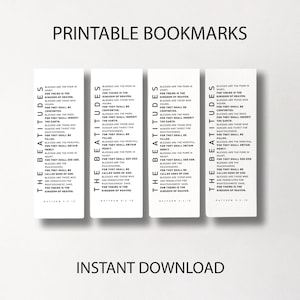 The Beatitudes Bookmark: Bible Verse Christian Gift (Digital Download)