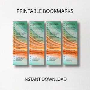 Ten Commandments Bookmark Printable, Bible Verse Bookmark for Kids & Adults, Christian Scripture Study Tool