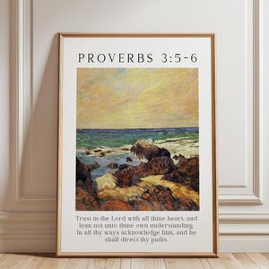 Sprüche 3: 5-6 Seascape Christian Wandkunst (Digitaler Download)