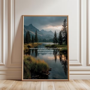 Psalm 121 Mountain Landscape Print: Christian Bible Verse Art (Digital Download)