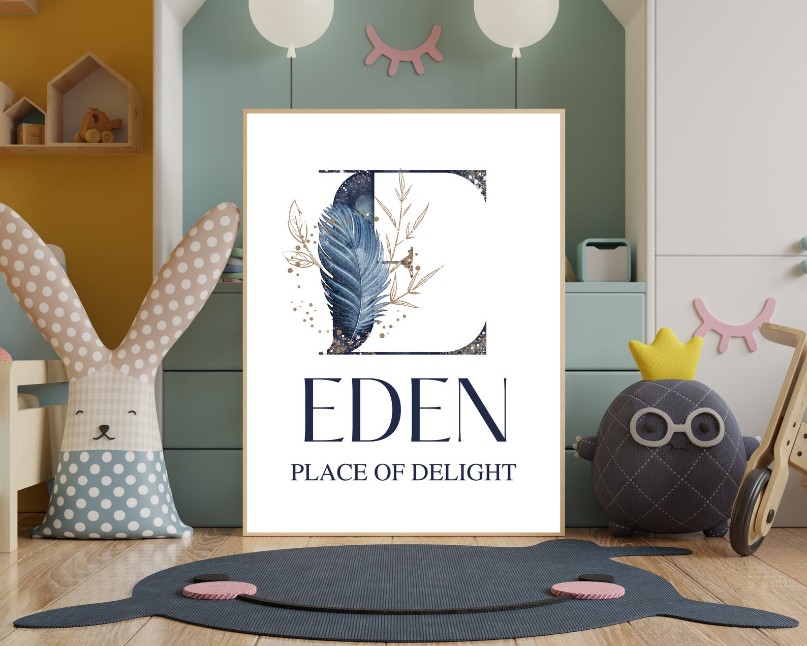 CUSTOMIZABLE Eden Baby Name Meaning Wall Art Printable Girls Etsy