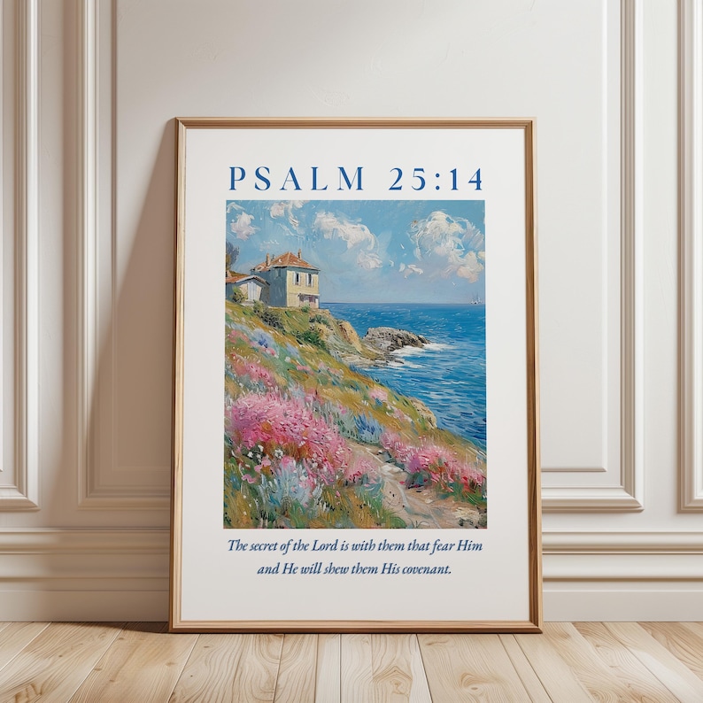 Cottage Scripture Image Psalm 25:14 Coastal Cottage Scripture Art Print (digital Download - Etsy