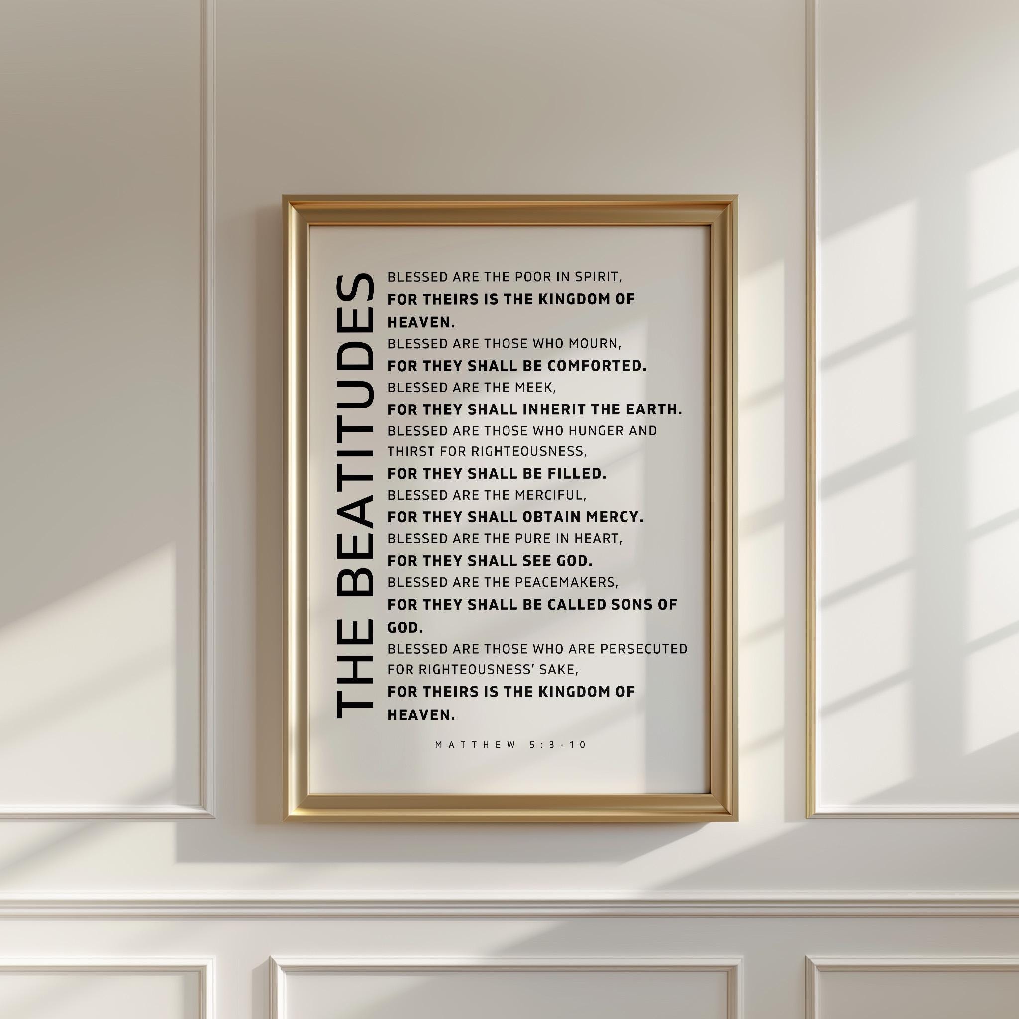 Beatitudes Printable Wall Art: Minimalist Christian Decor (digital ...