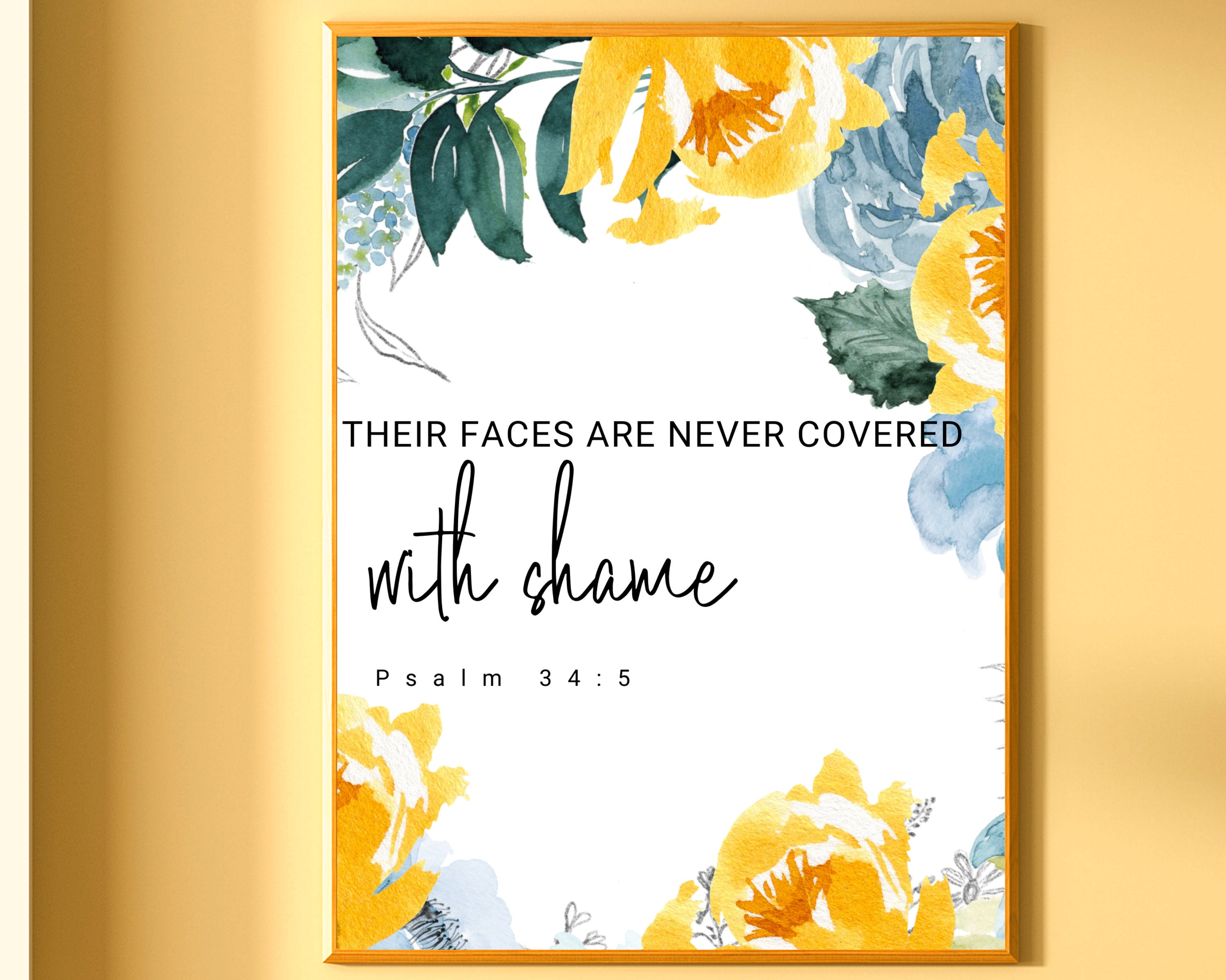 Psalm 34:5 Scripture Wall Art Printable Modern Bible Verse | Etsy