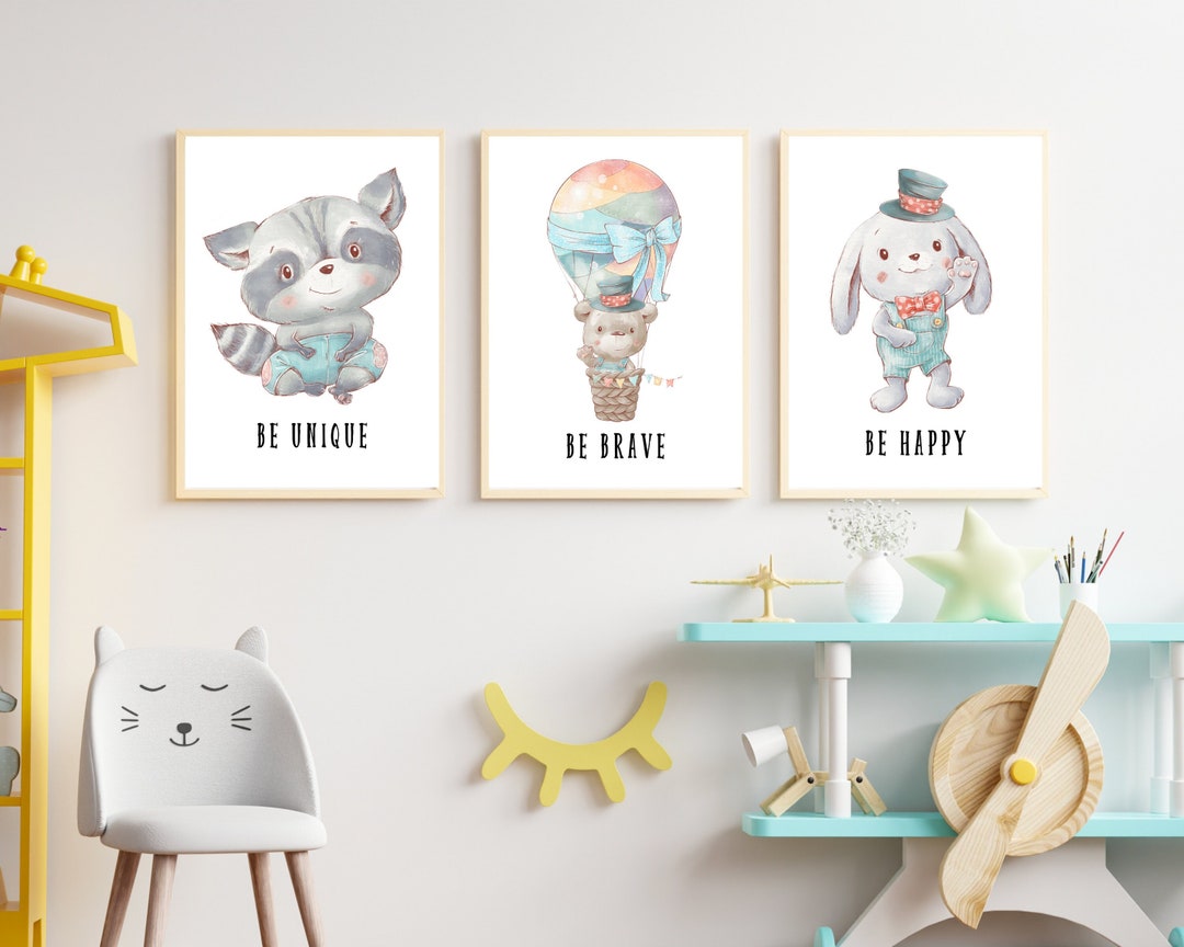 Set of 3 Nursery Prints Woodland Nursery Decor Nursery - Etsy