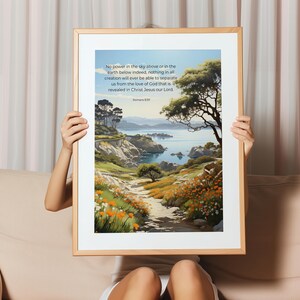 Romans 8:39 Wall Art Printable • Christian Landscape Decor • Bible Verse Print • God’s Love Scripture Poster • Encouragement Gift Idea