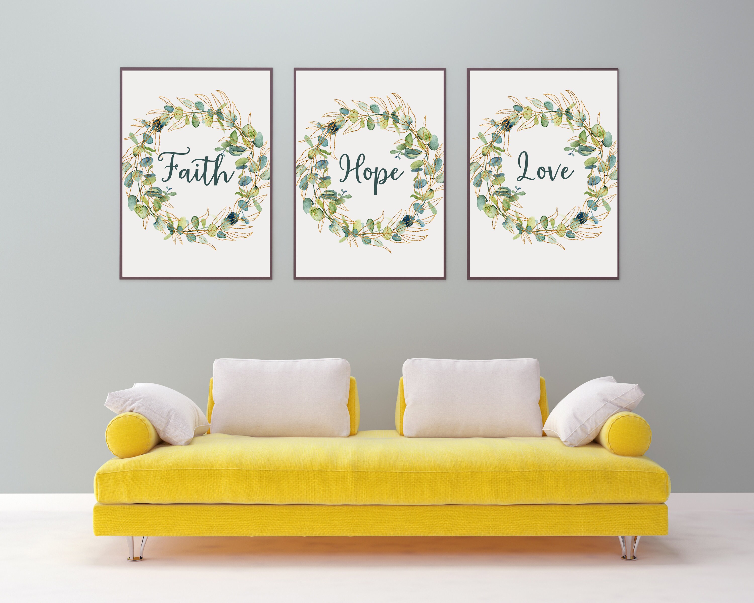 Faith Hope Love Bible Verse Wall Art Set of 3 Prints Faith - Etsy
