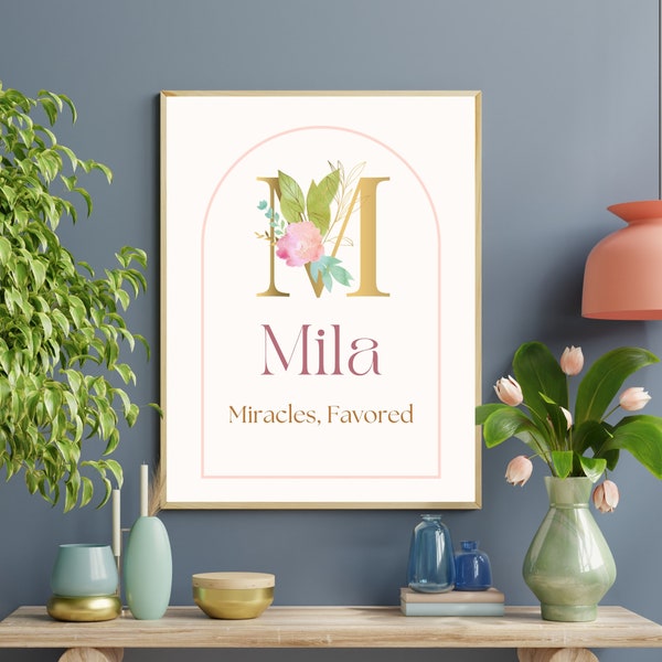Personalized Name Meaning Framed Art - Etsy UK