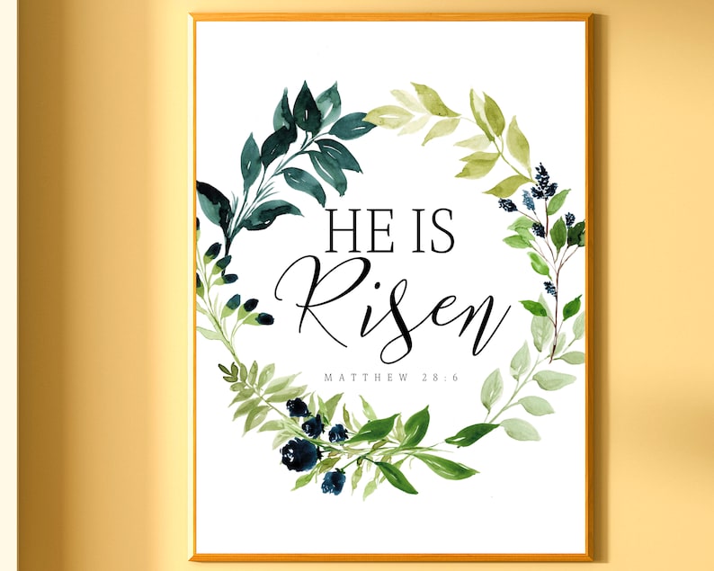 HE is Risen Wall Art Printable Easter Wall Art Matthew 28:6 image 1