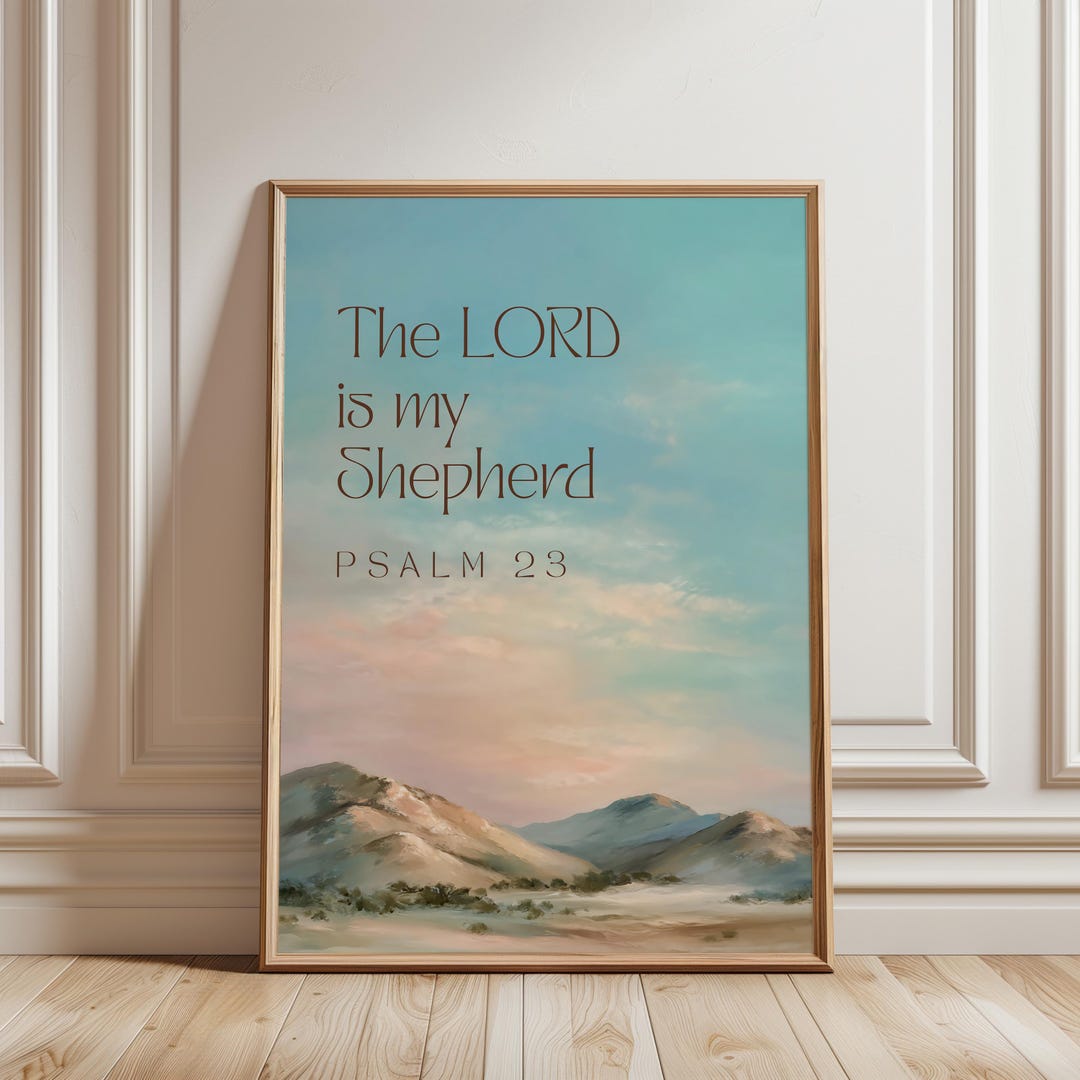 Psalm 23 Wall Art Printable, Scripture Wall Decor, Christian Bible ...