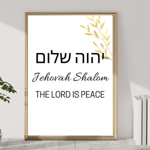 Jehovah Shalom Name of God Wall Art Printable Hebrew Name of God The Lord is Peace 24 x 36 Large Print image 4