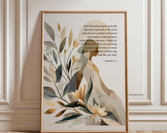 Hannah's Prayer Scripture Print: Autumn Floral Christian Nursery Decor (Digital File)