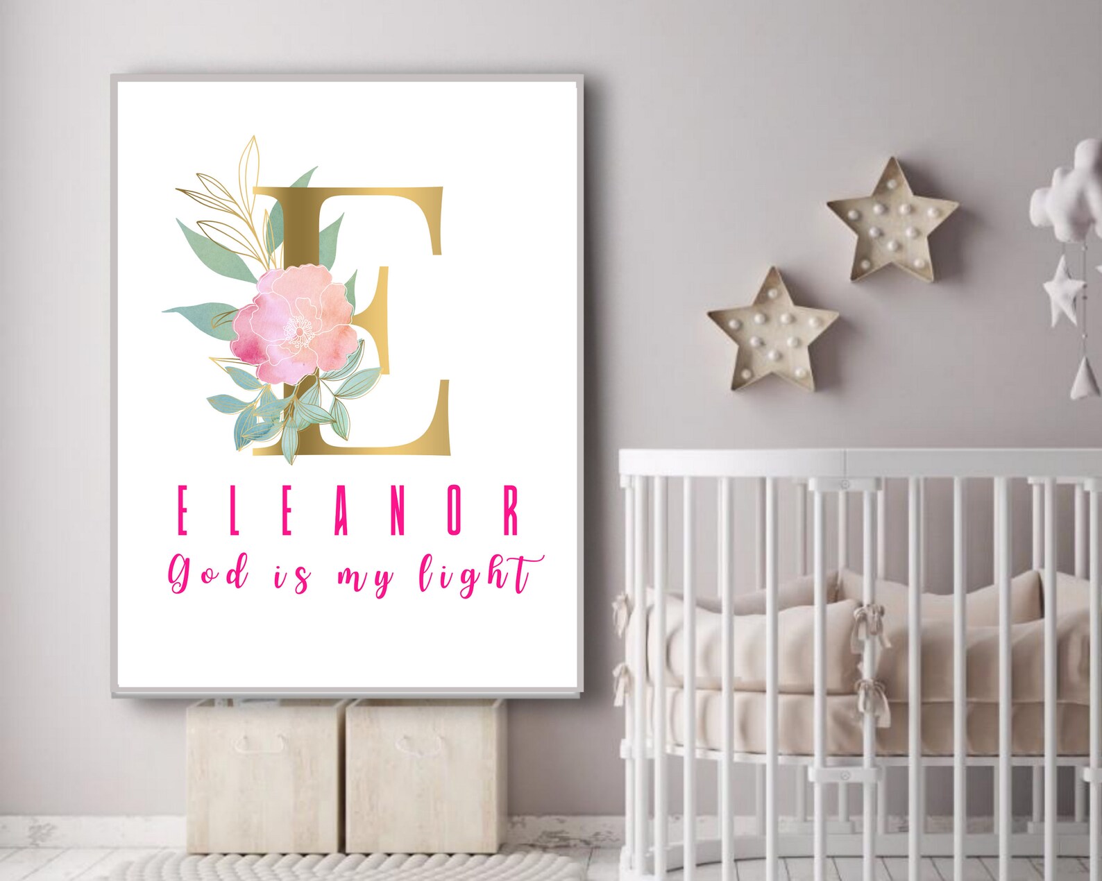 Eleanor Name Meaning Print Set of 3 Nursery Decor Baby Name Etsy