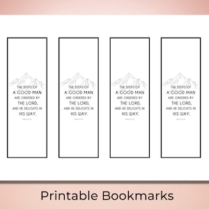 Printable Bookmark Gift for Fathers  Bookmark for Dad Christian Gifts Christian Bookmarks Steps of a Good Man Scripture Bookmarks Gift