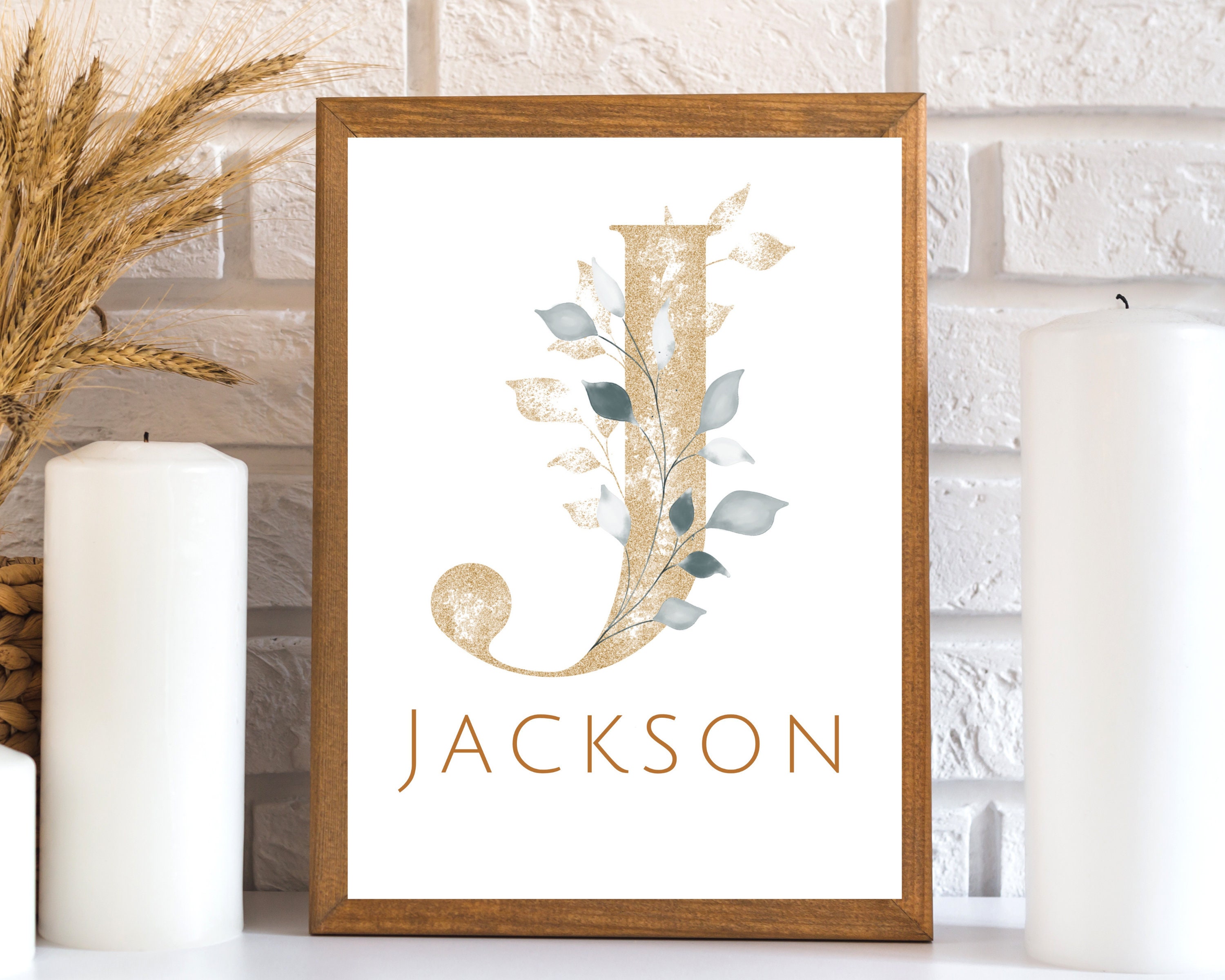 Boho Modern Nursery Decor Baby Name Wall Art Custom Baby Etsy