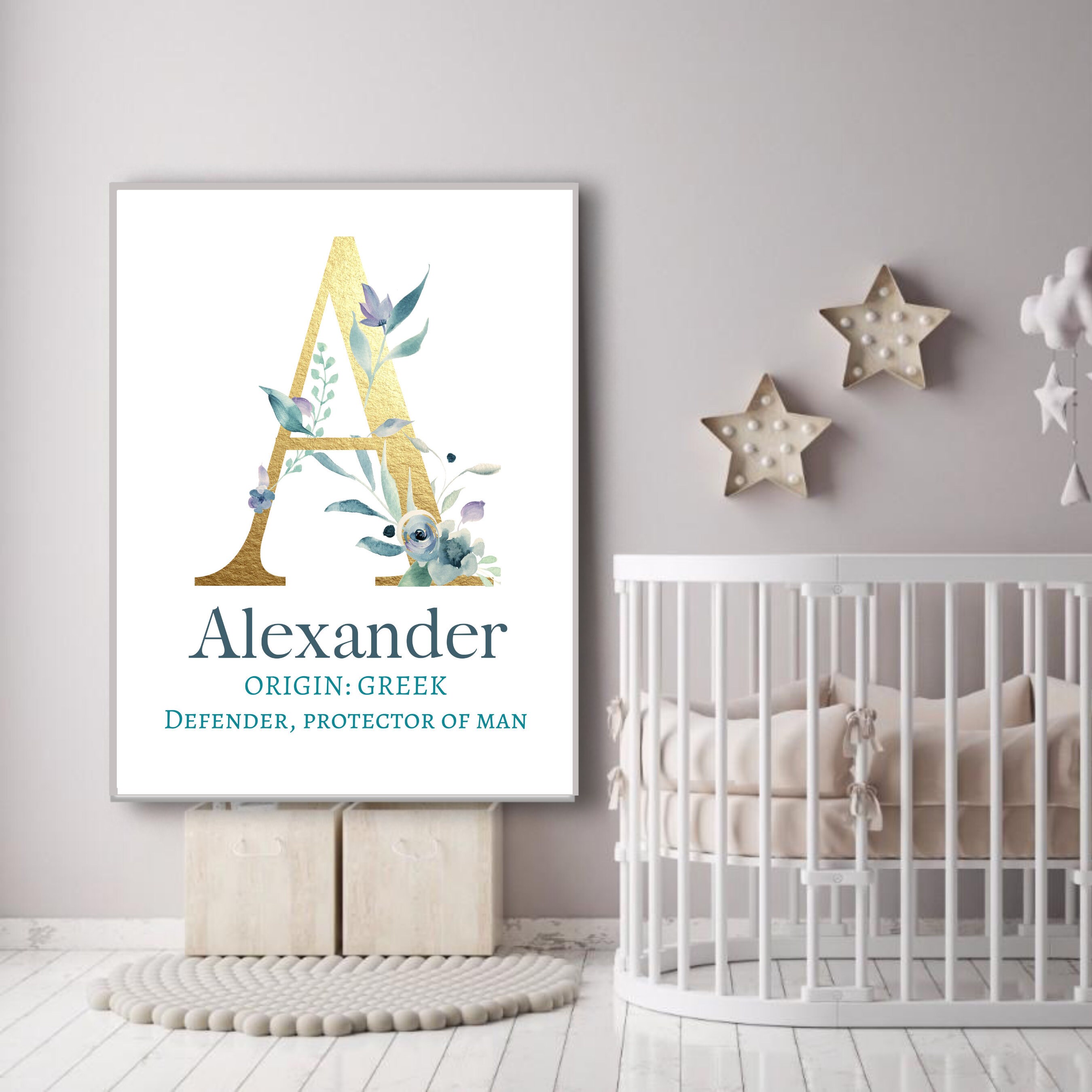 Alexander Name Meaning Wall Art Printable Baby Name Print Etsy España