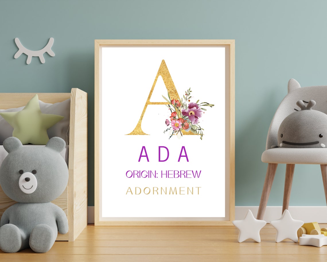 ADA Girls Name Meaning Wall Art Printable Nursery Room Name Etsy 日本
