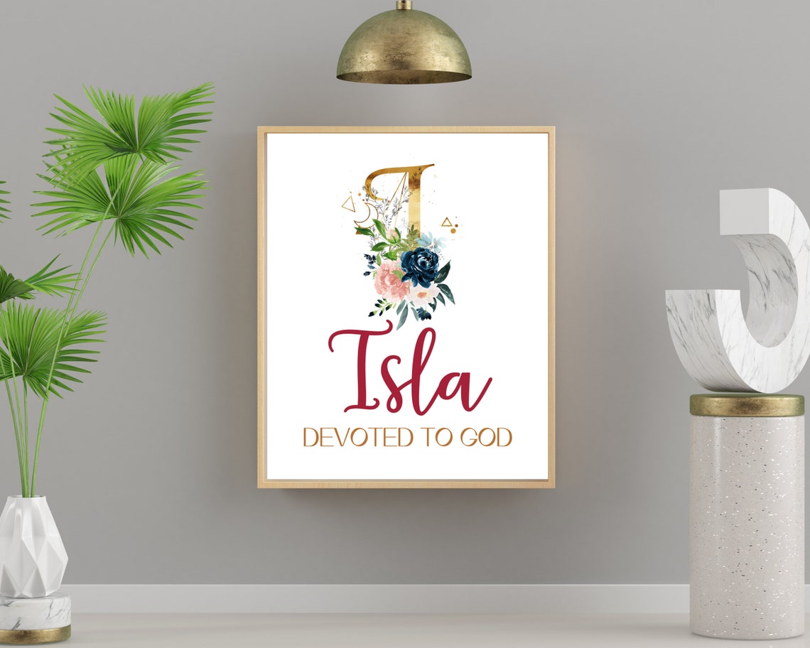 Isla Name Meaning Wall Art Nursery Décor Dedication Wall Art Etsy