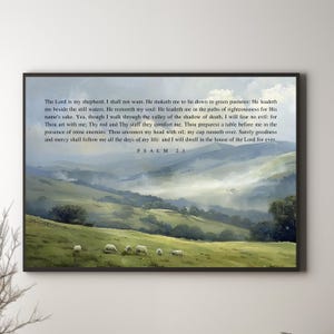 Psalm 23 Wall Art The Lord is My Shepherd Scripture Wall Art, Christian Wall Decor, Bible Verse Wall Art, Faith Inspirational Printable