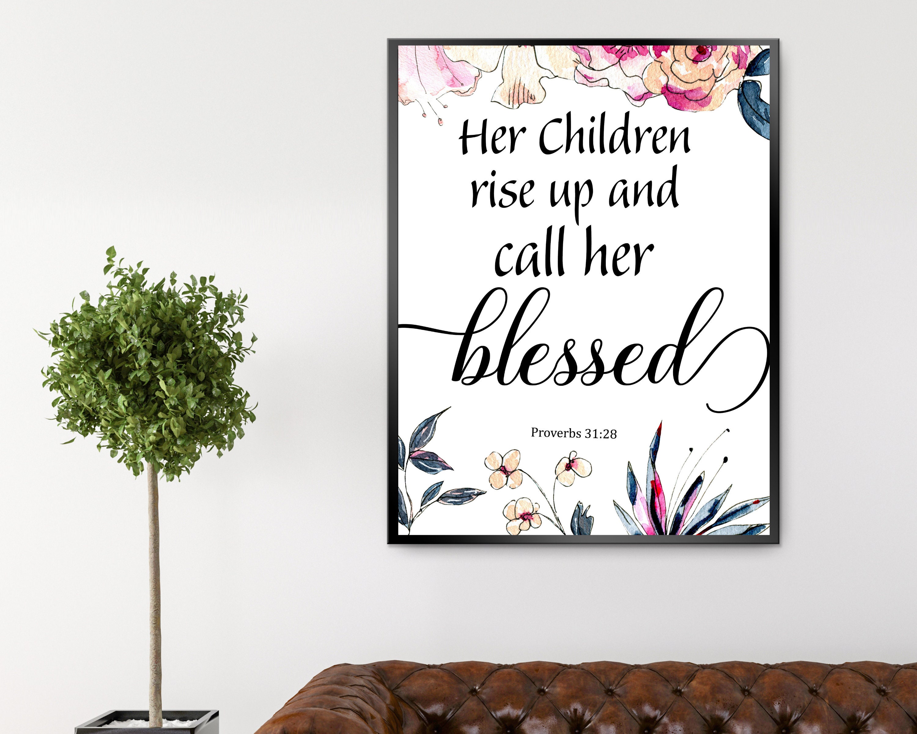 Proverbs 31:28 Scripture Printable Christian Gifts for | Etsy