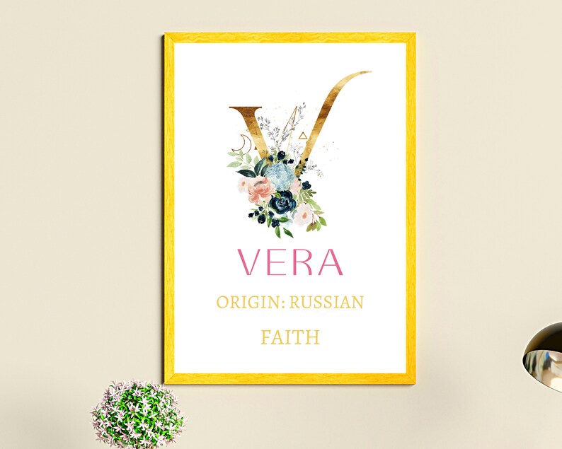 Vera Name Meaning Wall Art Printable Baby Shower Gift Baby Etsy