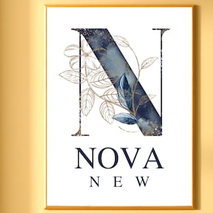 Personalized Nova Name Meaning Wall Art Printable, CUSTOMIZABLE Teen Birthday Gift, Girls Room Name Sign, Modern Girls Room Wall Art