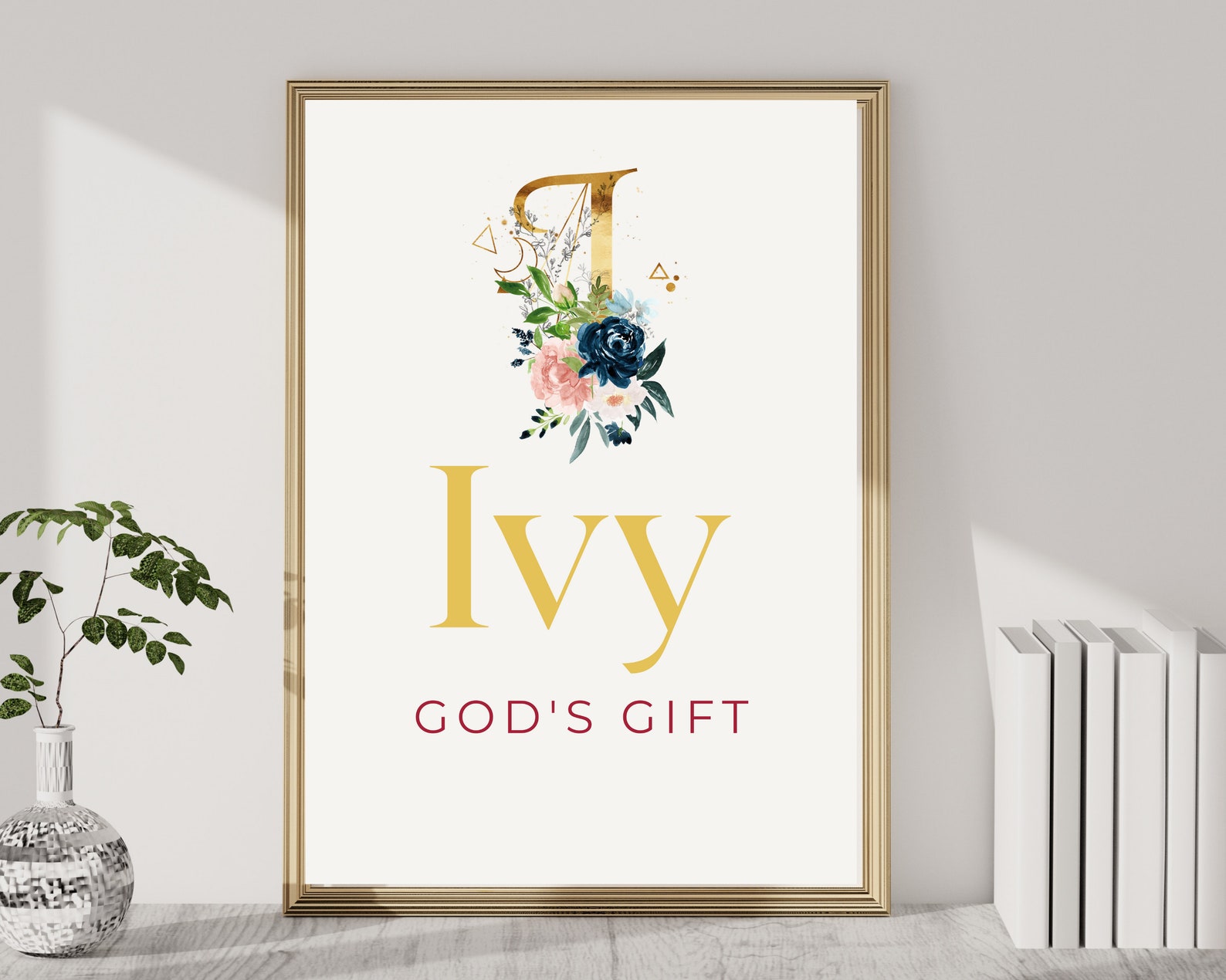 Ivy Baby Name Meaning Wall Art Printable Nursery Name Sign Etsy