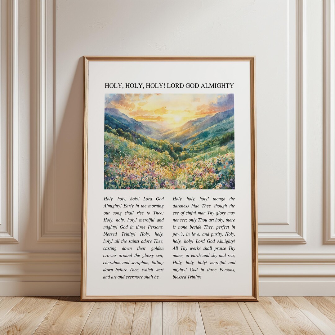 Holy Holy Holy Lord God Almighty Hymn Wall Art, Trinity Worship Song ...