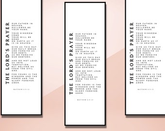 The LORDs Prayer Printable Bookmark, Bible Verse Bookmark, Christian Gifts, Unique Gift, Gifts for Dad, Reader Gift