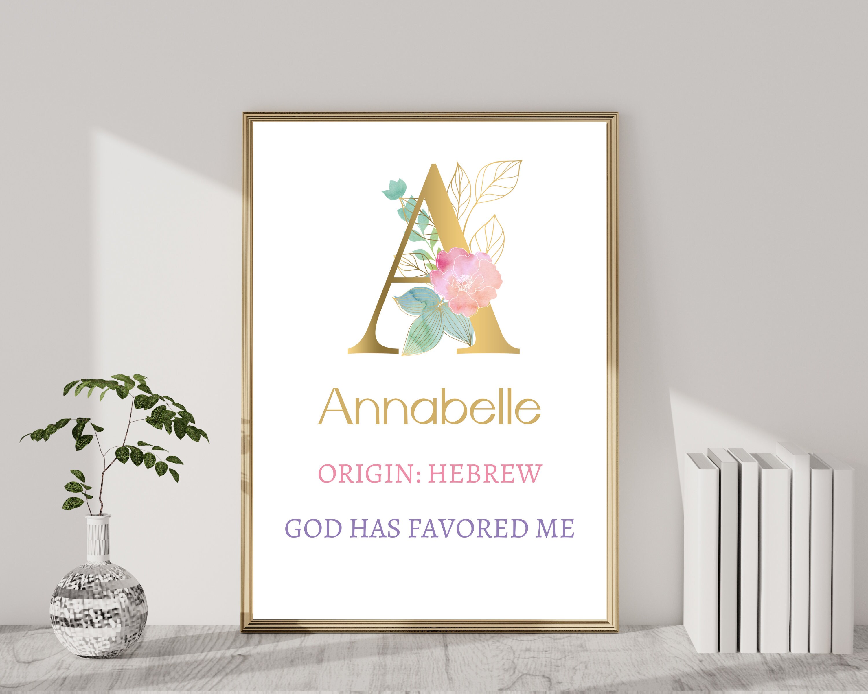 Baby Shower Gift Annabelle Name Meaning Print Baby Name | Etsy