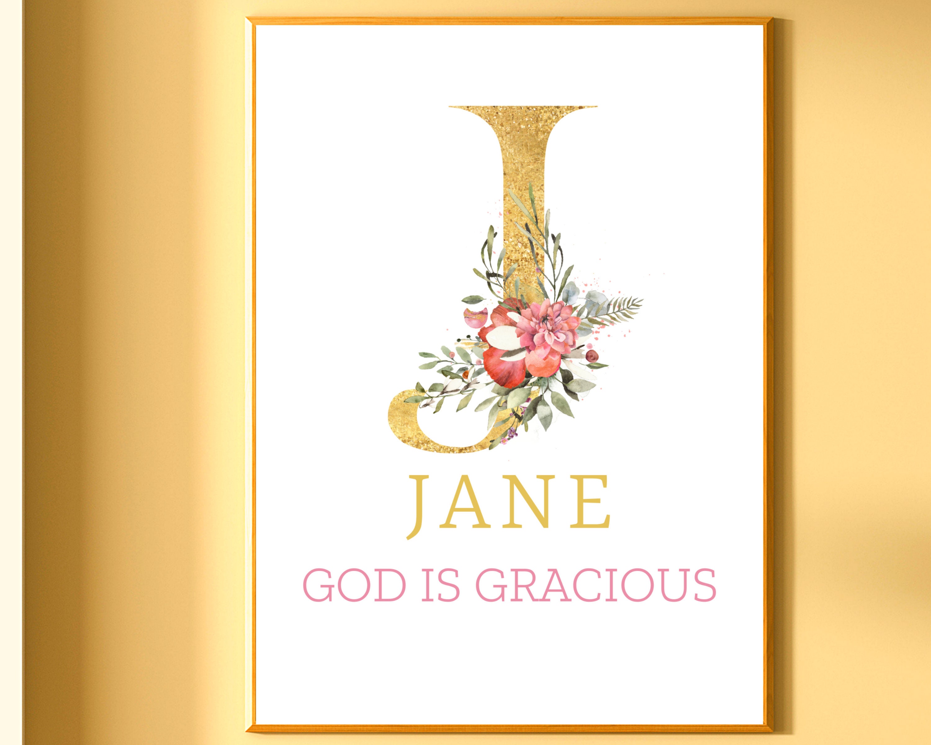Printable Baby Girl Name Sign Jane Name Meaning Printable Etsy