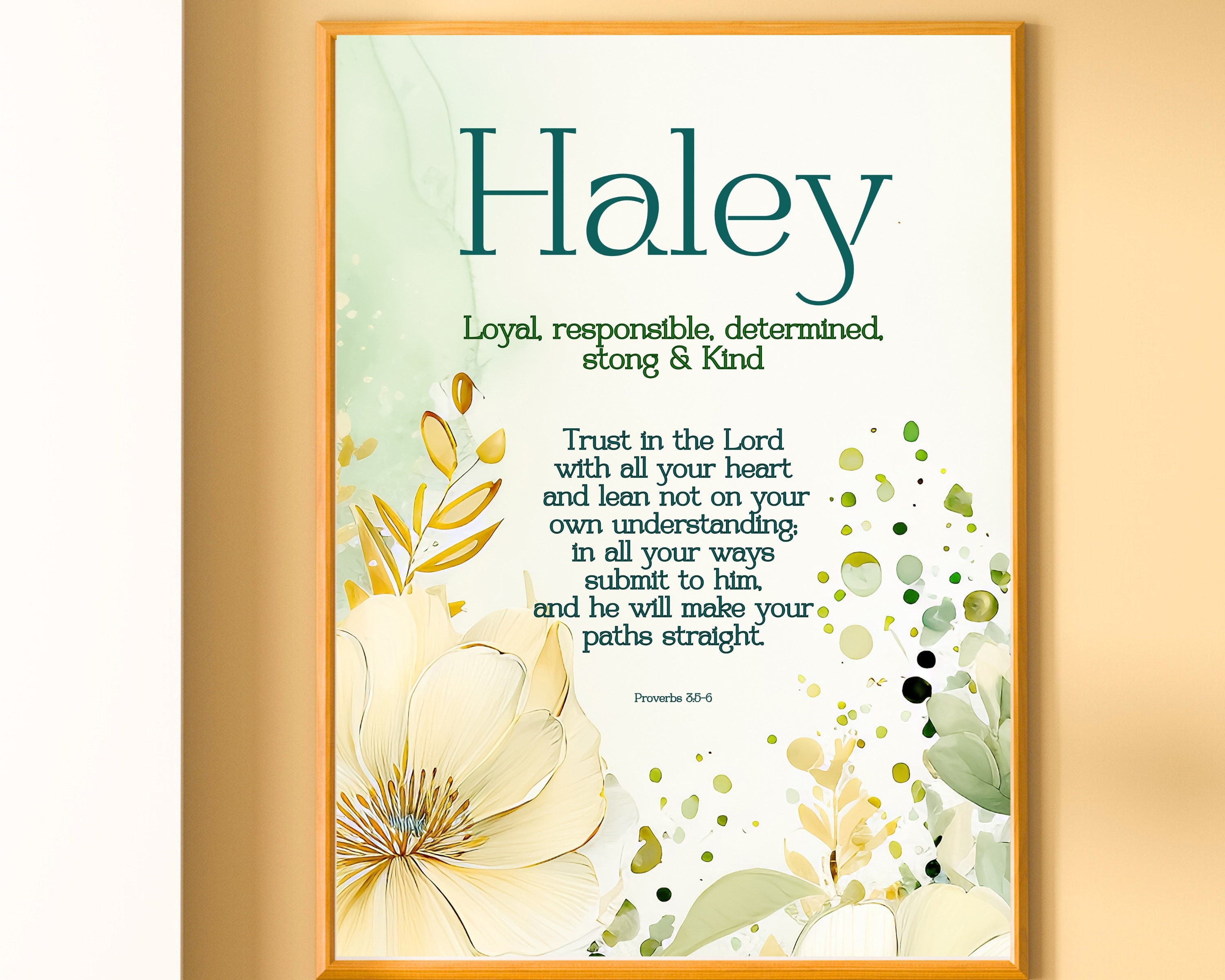 PERSONALIZED Haley Baby Name Wall Art Printable Nursery Wall Décor, Baby  Shower Gifts, Custom Girls Room Name Signs, Baptism Gifts for Girls - Etsy