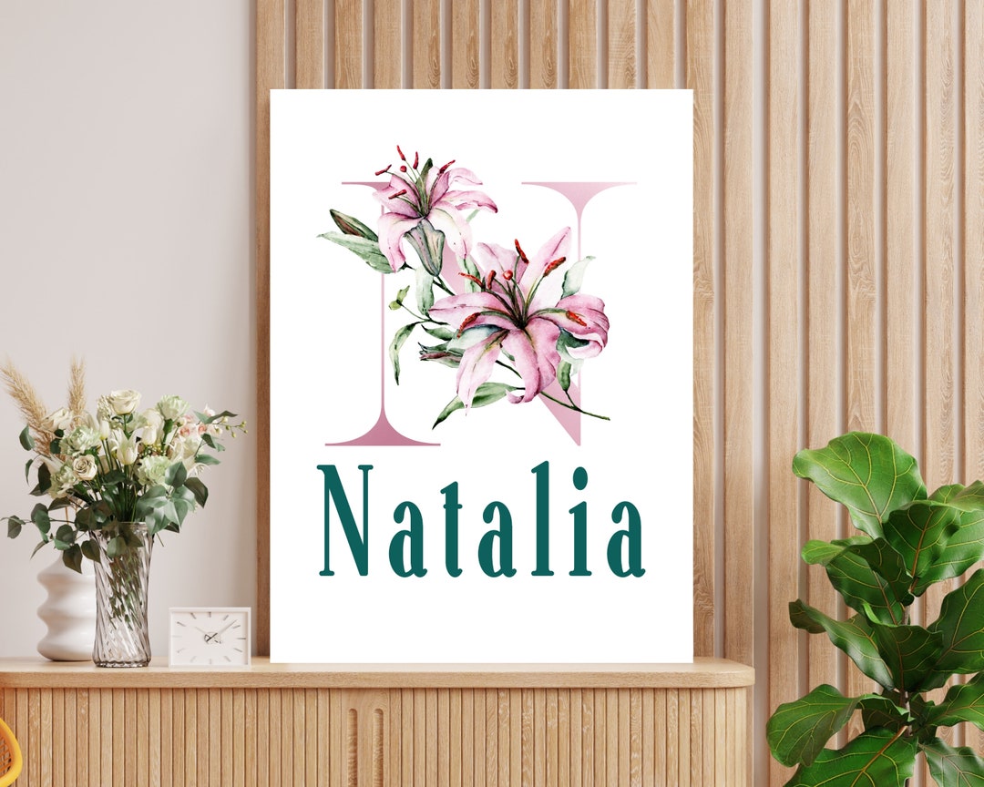 PERSONALIZED Natalia Baby Name Wall Art Printable Nursery Wall Décor, Baby Shower Gifts, Custom