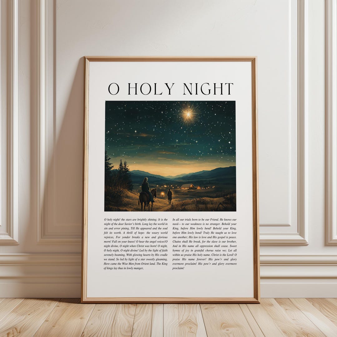 O Holy Night Printable Wall Art, Carol Lyrics, 18x24 23 Etsy