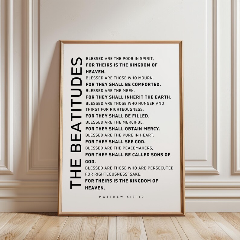 Beatitudes Printable Wall Art: Minimalist Christian Decor (digital ...