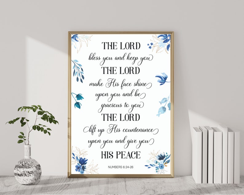 The LORD Bless Numbers 6 Printable Wall Art, The Aaronic Blessing Wall Art Printable, Numbers 6:24-26 Scripture Print image 8