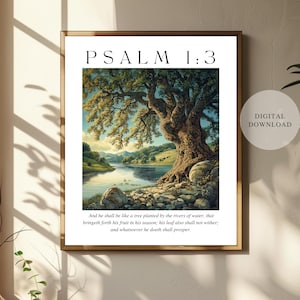 Psalm 1:3 Scripture Print | KJV Bible Verse Wall Art (Digital Download)
