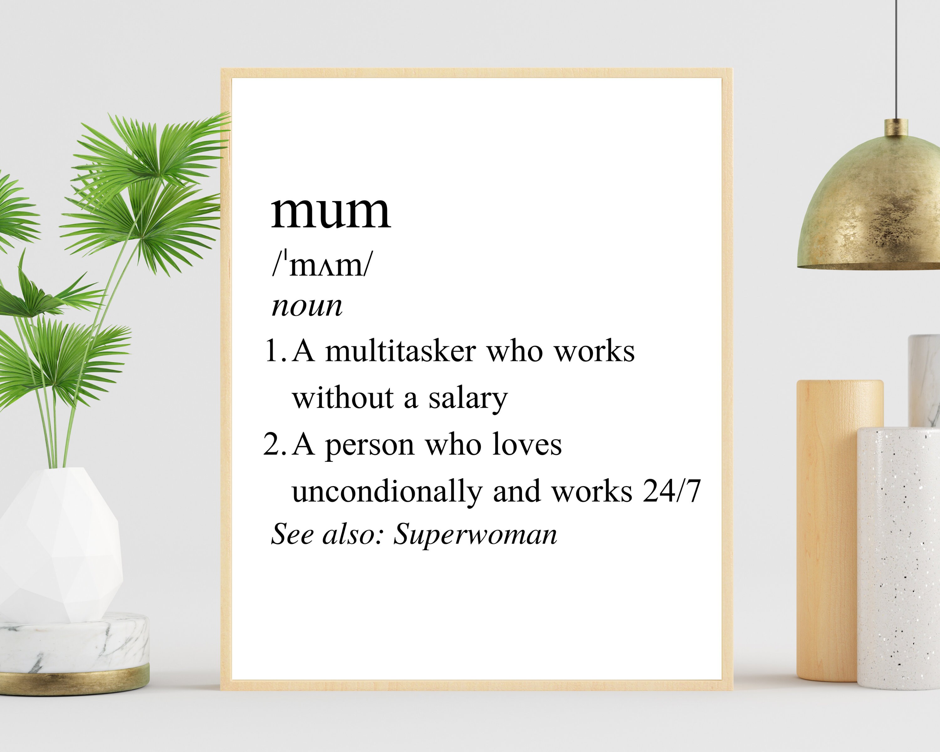 Mum Definition Wall Art Printable Mum Quote Instant Etsy Australia