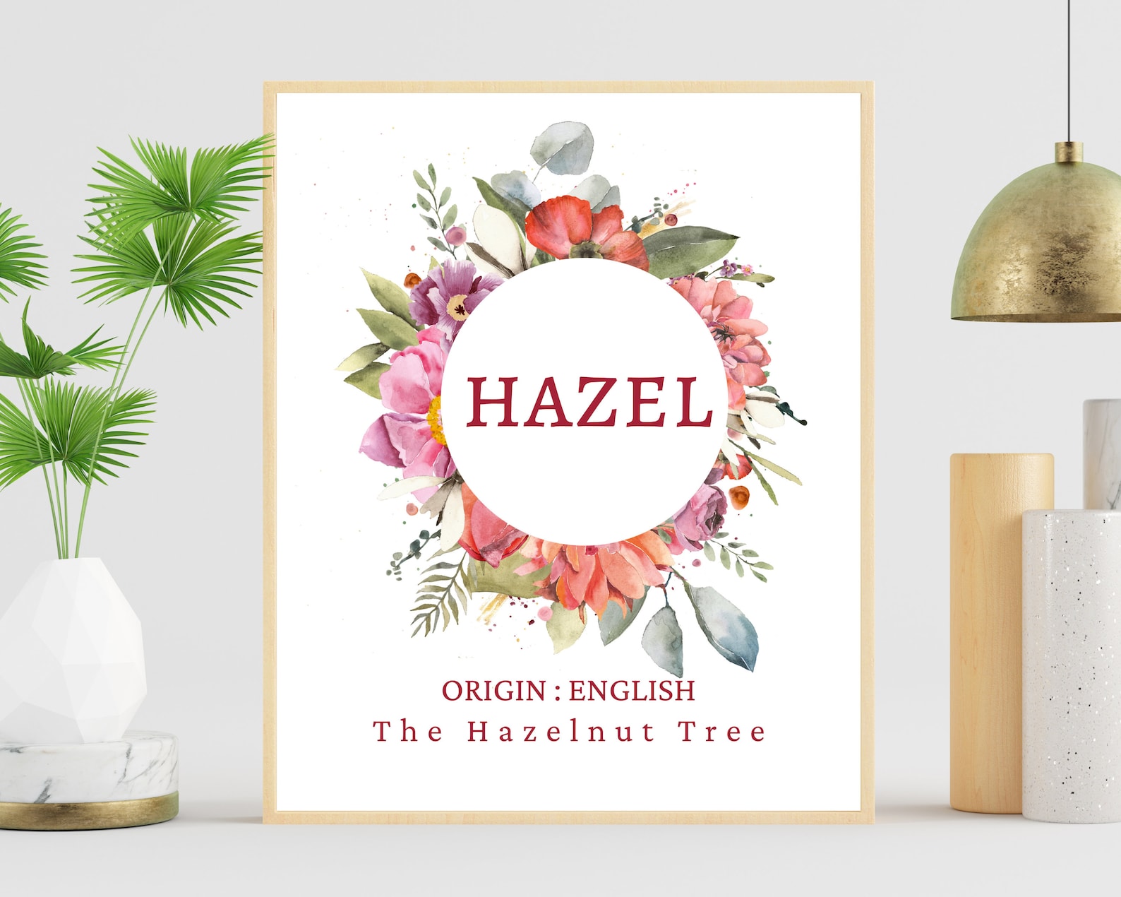 Hazel Name Meaning Print Baby Room Name Sign Kids Room Wall Etsy