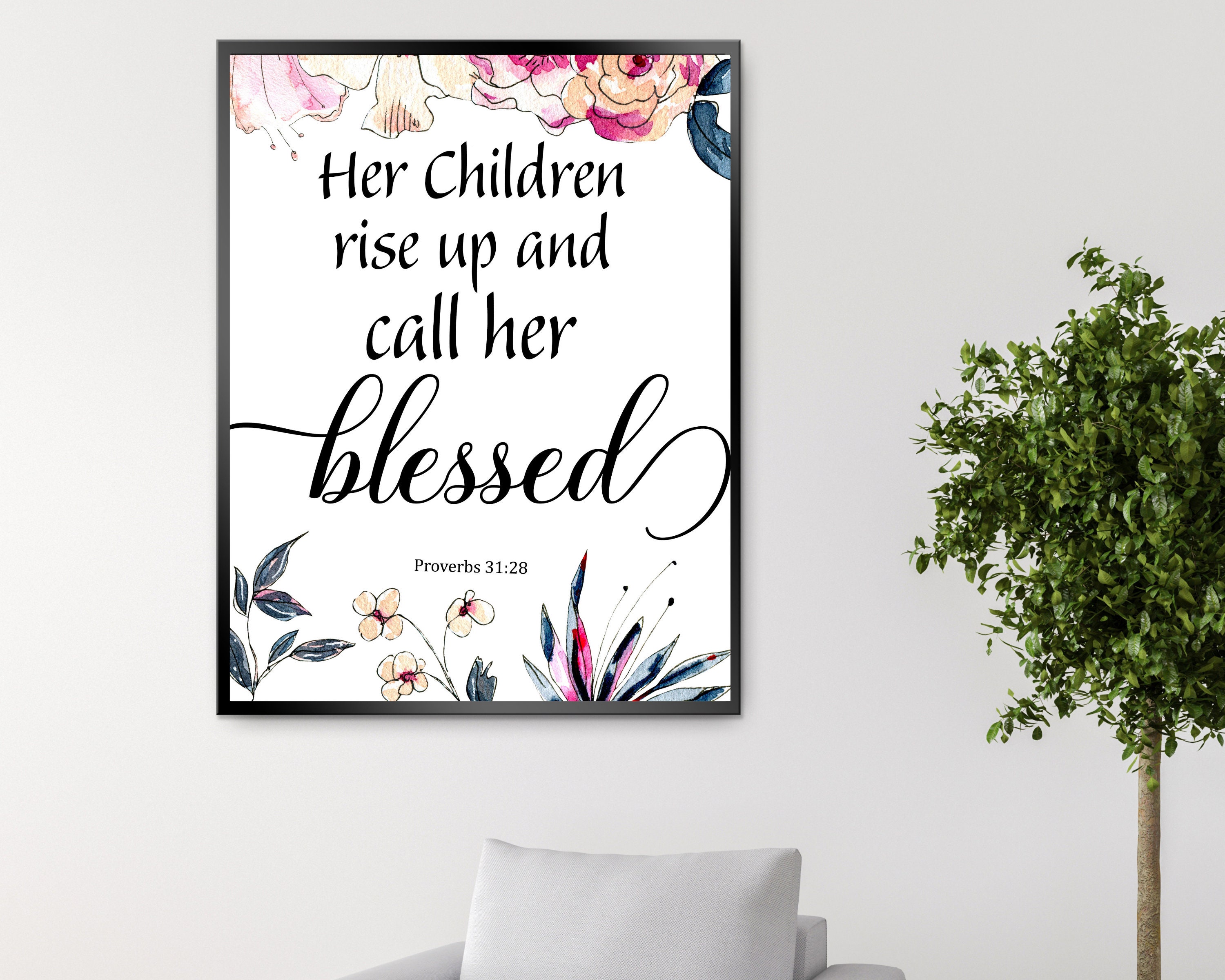 Proverbs 31:28 Scripture Printable Christian Gifts for | Etsy