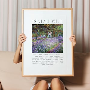 Vintage Isaiah 61:11 Scripture Art Print (Digital Download)